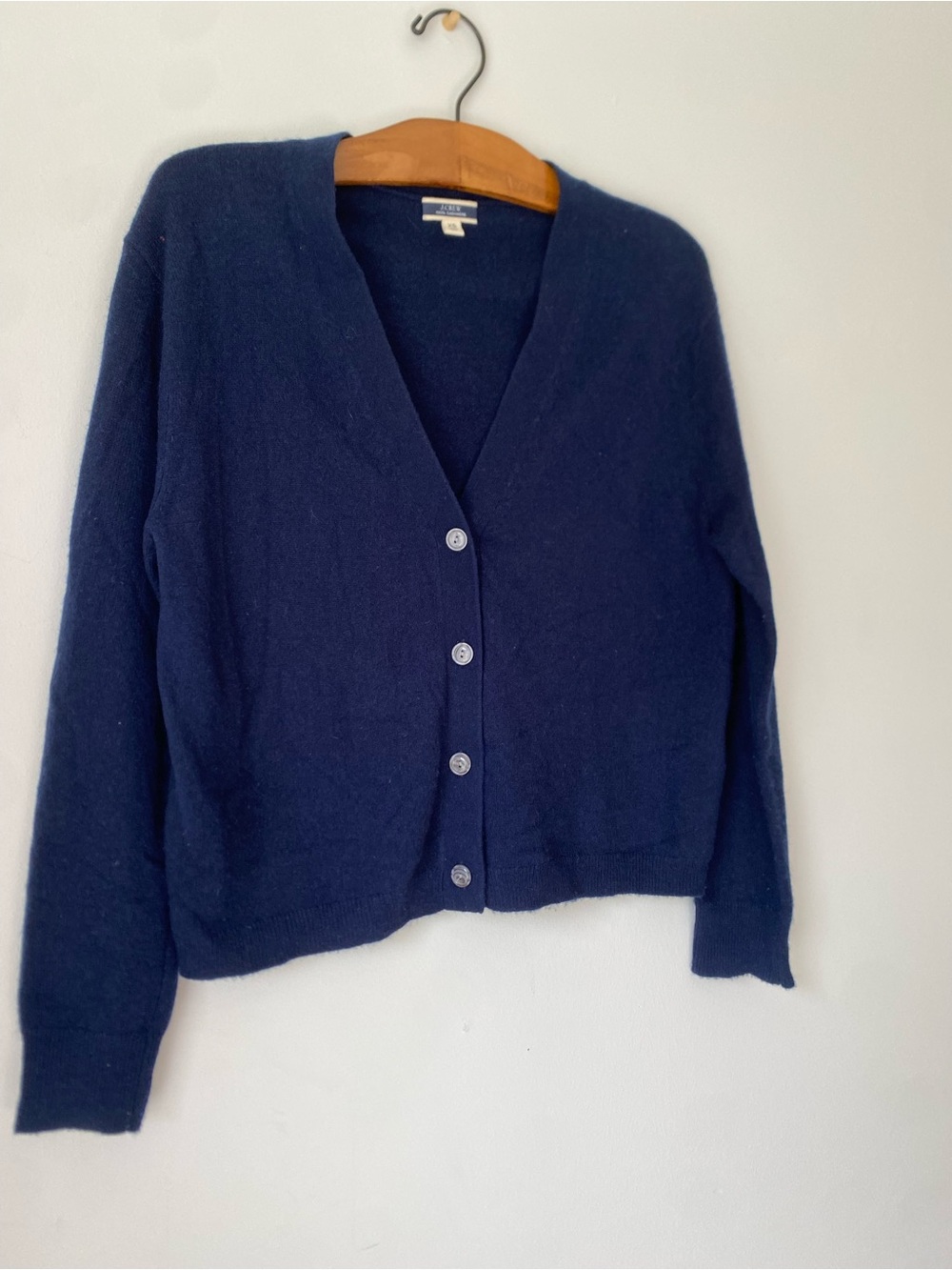 J. Crew Sweater Women’s XS 100% Cashmere Navy Blue Cardigan